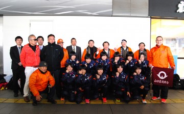 山口県選手団歓迎式　笑顔の中にやるぞの気合を感じます。京都駅八条口